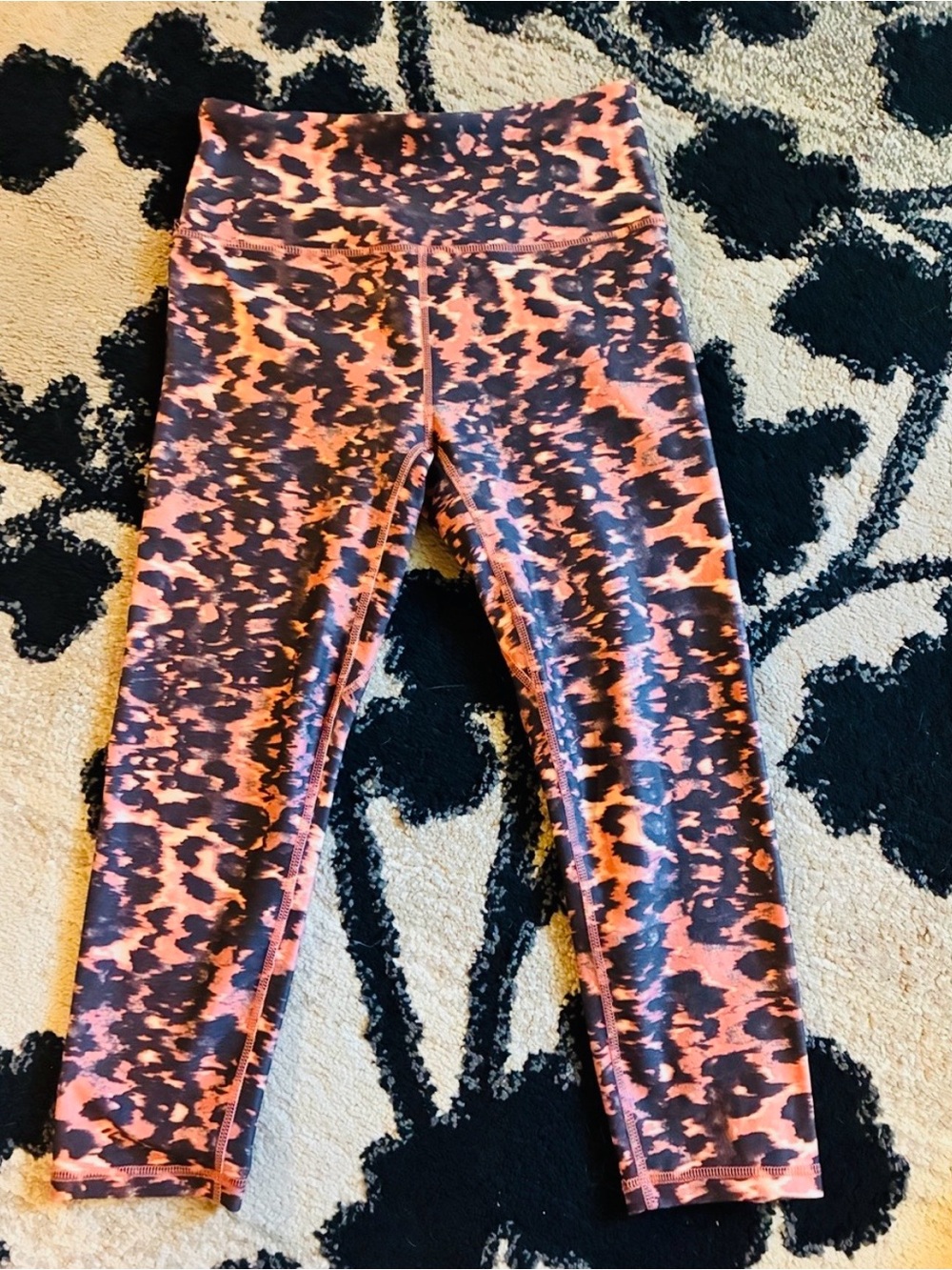 Marika Orange and Black Animal Print women’s Leggings and tank.